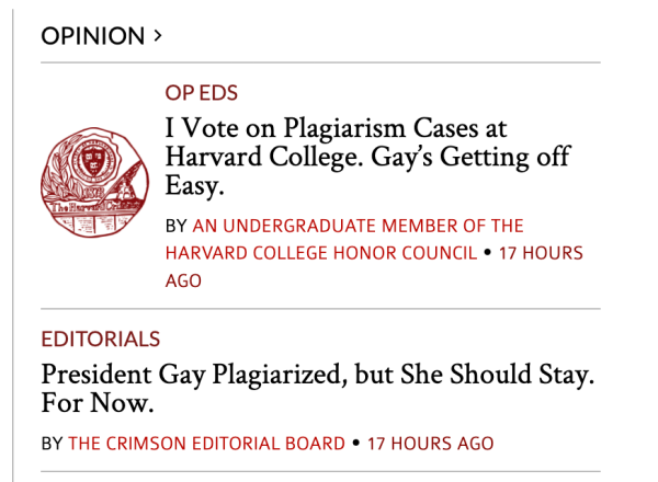 Crimson Confusion: Harvard newspaper sends mixed signals on President Gay’s refusal to resign